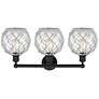 2_Edison Farmhouse 26"W 3 Light Black Bath Light w/ Clear White Shade more views