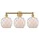 Edison Farmhouse 26"W 3 Light Brushed Brass Bath Light w/ White Shade