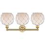 2_Edison Farmhouse 26"W 3 Light Brushed Brass Bath Light w/ White Shade more views