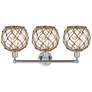 2_Edison Farmhouse 26"W 3 Light Chrome Bath Light w/ Clear Brown Shade more views