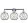 Edison Farmhouse 26"W 3 Light Chrome Bath Light w/ Clear White Shade