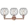 2_Edison Farmhouse 26"W 3 Light Copper Bath Light w/ Clear White Shade more views