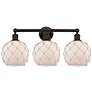 1_Edison Farmhouse 26"W 3 Light Oiled Bronze Bath Light w/ White Shade