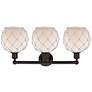 2_Edison Farmhouse 26"W 3 Light Oiled Bronze Bath Light w/ White Shade more views