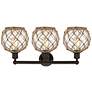 2_Edison Farmhouse 26"W 3-Lt Oiled Bronze Vanity w/ Clear Brown Shade more views