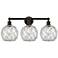 Edison Farmhouse 26"W 3-Lt Oiled Bronze Vanity w/ Clear White Shade