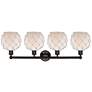 2_Edison Farmhouse 35"W 4 Light Oiled Bronze Bath Light w/ White Shade more views