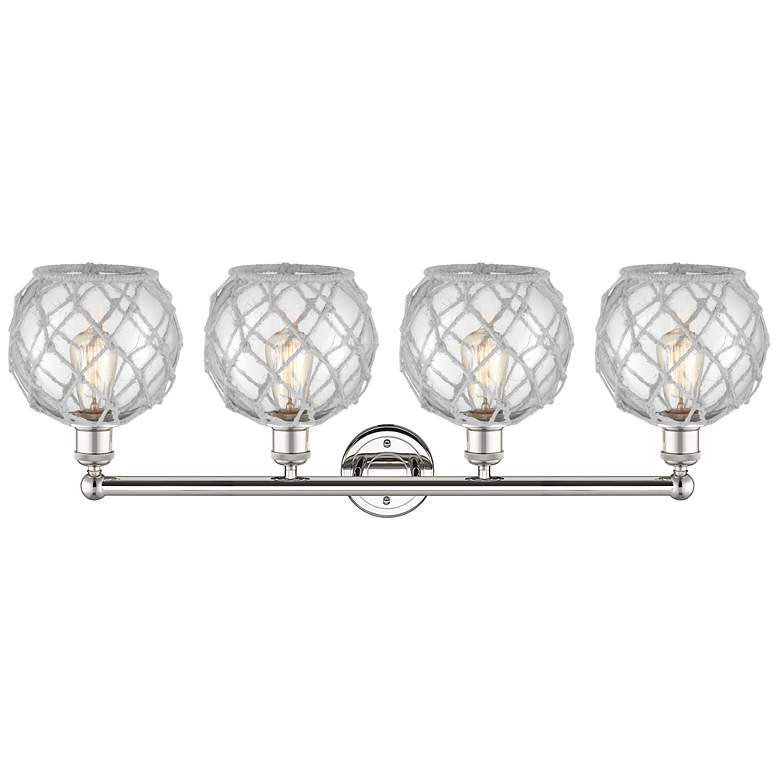 Image 2 Edison Farmhouse 35"W 4-Lt Polished Nickel Vanity w/ Clear White Shade more views