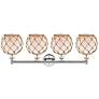2_Edison Farmhouse 35"W 4-Lt Polished Nickel Vanity w/ White Brown Shade more views
