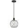 Edison Farmhouse 8" Matte Black Corded Mini Pendant w/ Clear & Whi