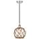 Edison Farmhouse 8" Polished Nickel Corded Pendant w/ Clear & Brow
