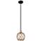 Edison Farmhouse 8"W Black Brass Stem Pendant w/ Clear Brown Shade