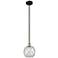 Edison Farmhouse 8"W Black Brass Stem Pendant w/ Clear White Shade