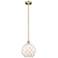 Edison Farmhouse Rope 10"W Brass Stem Pendant w/ White Glass Shade