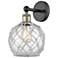 Edison Farmhouse Rope 12"H Black Brass Sconce w/ Clear White Shade