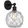 Edison Farmhouse Rope 12"H Black Sconce w/ Clear Glass White Shade