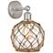 Edison Farmhouse Rope 12"H Brushed Nickel Sconce w/ Clear Brown Shade