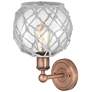 2_Edison Farmhouse Rope 12"H Copper Sconce w/ Clear Glass White Shade more views