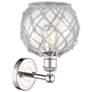 2_Edison Farmhouse Rope 12"H Polished Nickel Sconce w/ Clear White Shade more views