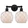 Edison Farmhouse Rope 17"W 2 Light Black Bath Light w/ White Shade