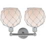 2_Edison Farmhouse Rope 17"W 2 Light Chrome Bath Light w/ White Shade more views