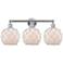 Edison Farmhouse Rope 26"W 3 Light Chrome Bath Light w/ White Shade