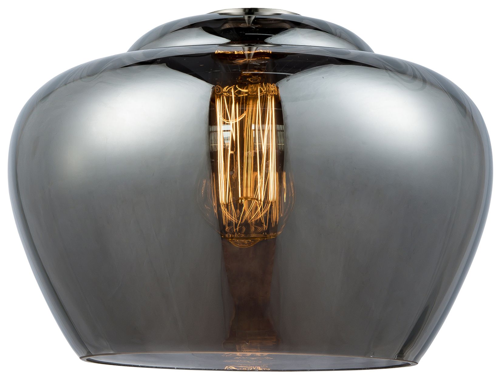 Image 3 Edison Fenton 11" Antique Brass Mini Pendant w/ Plated Smoke Shade more views