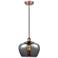 Edison Fenton 11" Antique Copper Mini Pendant w/ Plated Smoke Shade