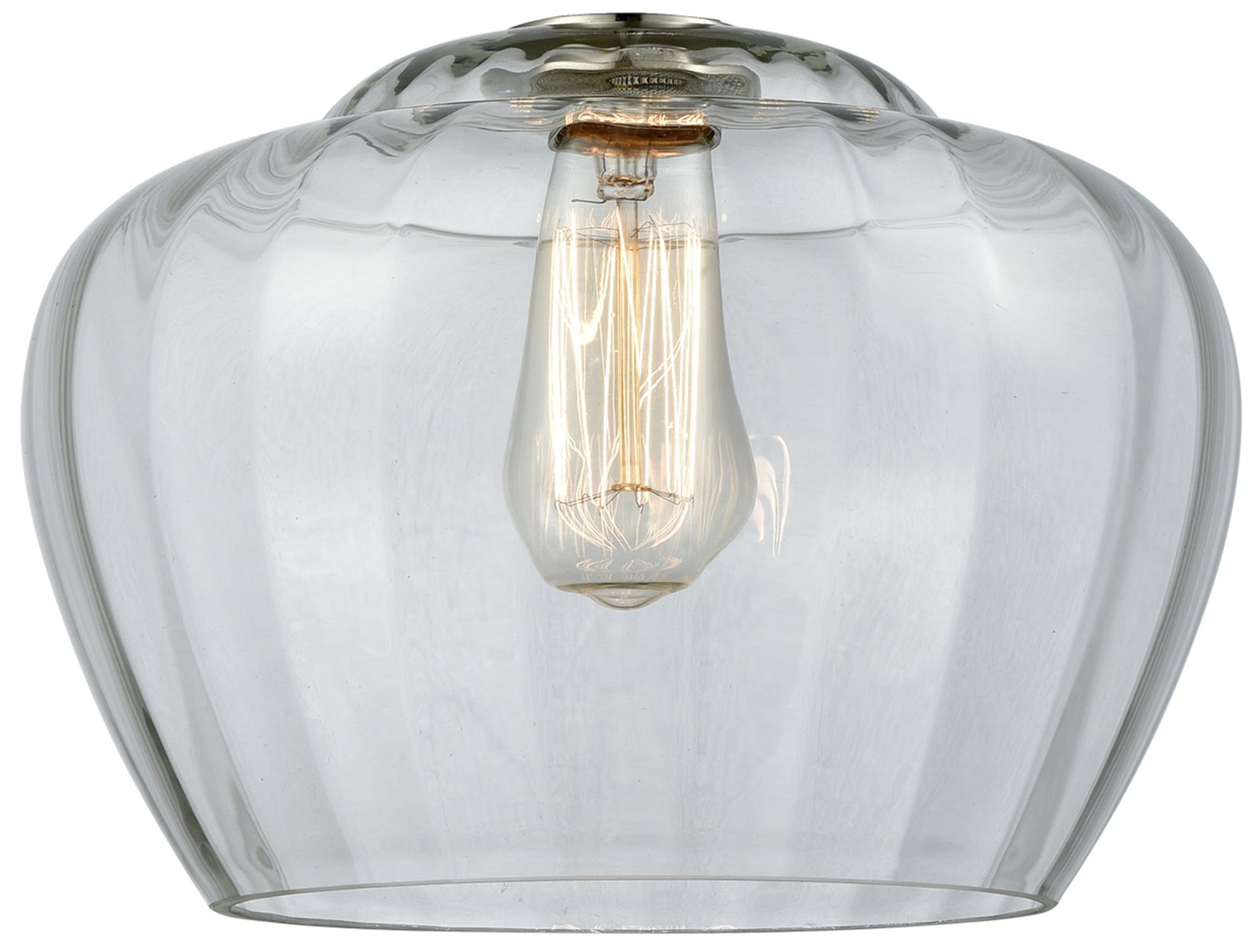 Image 3 Edison Fenton 11" Brushed Satin Nickel Mini Pendant w/ Clear Shade more views