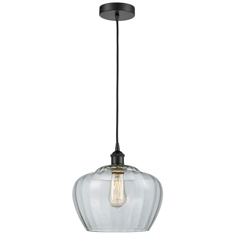 Image 1 Edison Fenton 11" Matte Black Mini Pendant w/ Clear Shade