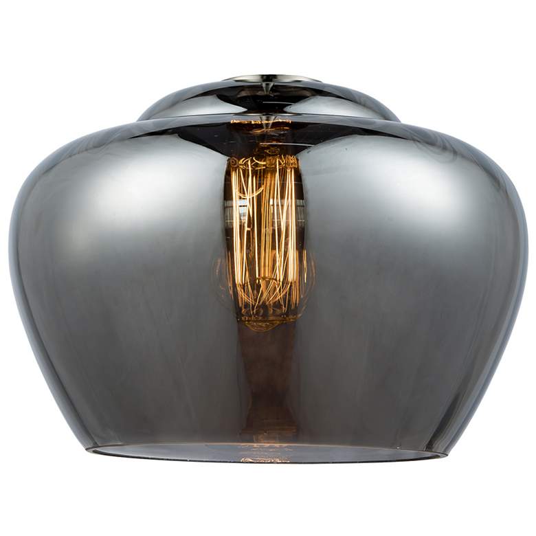 Image 3 Edison Fenton 11" Matte Black Mini Pendant w/ Plated Smoke Shade more views