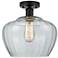 Edison Fenton 11" Matte Black Semi Flush Mount w/ Clear Shade