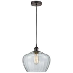 Edison Fenton 11" Oil Rubbed Bronze Mini Pendant w/ Clear Shade