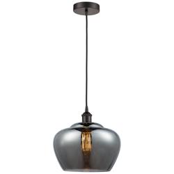 Edison Fenton 11" Oil Rubbed Bronze Mini Pendant w/ Plated Smoke Shade