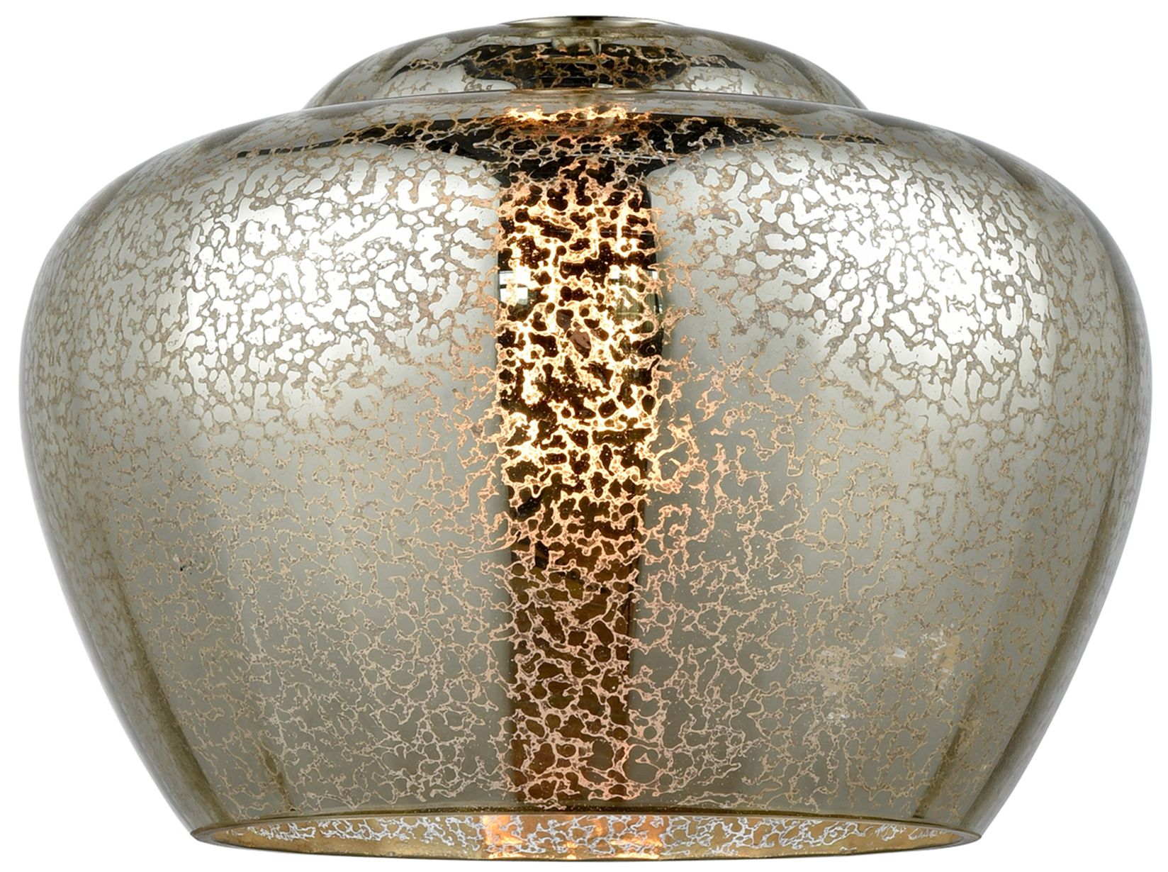 Image 3 Edison Fenton 11" Oil Rubbed Bronze Semi Flush Mount w/ Mercury Shade more views