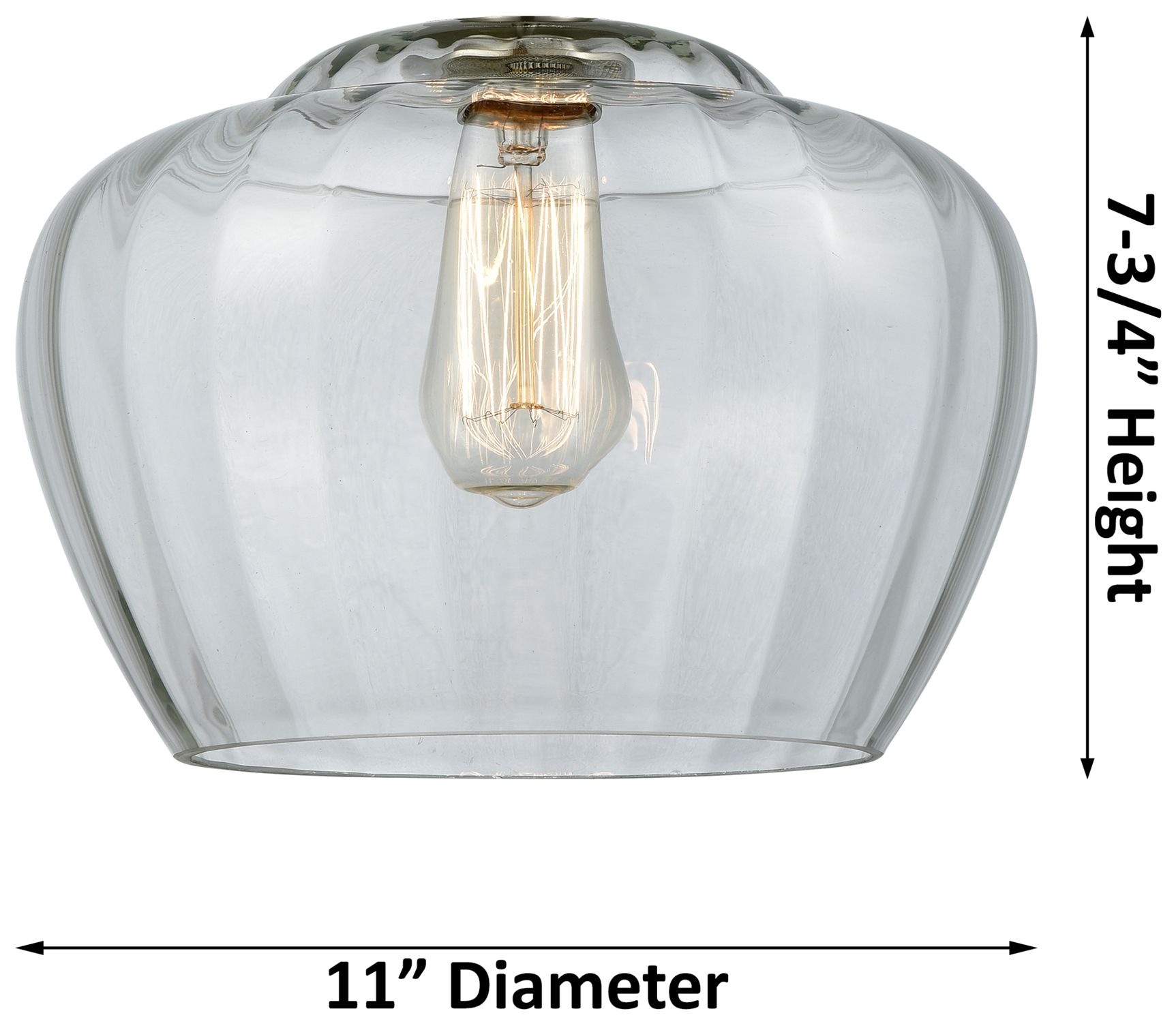 Image 5 Edison Fenton 11" Oil Rubbed Bronze Semi Flush Mount w/ Mercury Shade more views