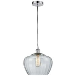 Edison Fenton 11" Polished Chrome Mini Pendant w/ Clear Shade