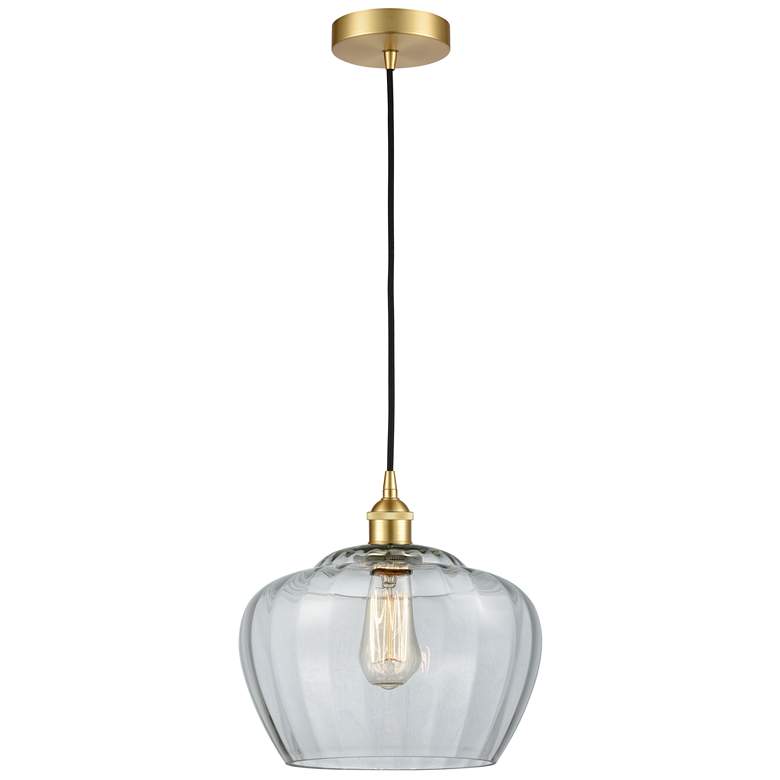 Image 1 Edison Fenton 11" Satin Gold Mini Pendant w/ Clear Shade