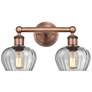 Edison Fenton 15.5"W 2 Light Antique Copper Bath Light With Clear Shad