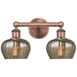 Edison Fenton 15.5&quot;W 2 Light Antique Copper Bath Light With Mercury Sh