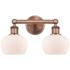 Edison Fenton 15.5"W 2 Light Antique Copper Bath Light With White Shad