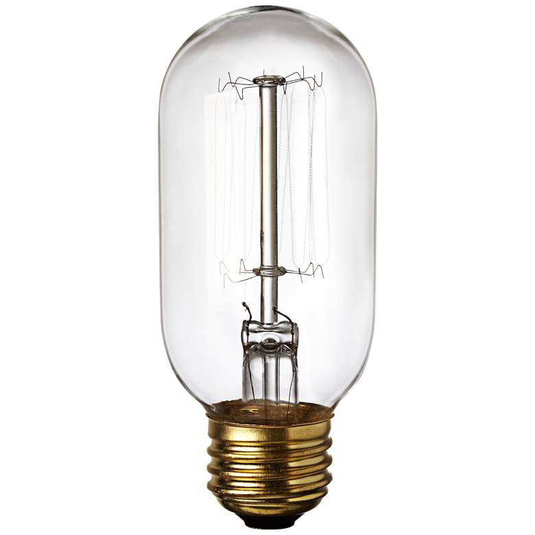 Image 1 Edison Filament 60 Watt T14 Clear Glass Incandescent Bulb