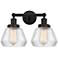 Edison Fulton 16" 2-Light Matte Black Bath Light w/ Clear Shade