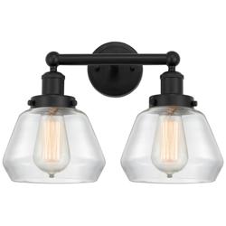 Edison Fulton 16" 2-Light Matte Black Bath Light w/ Clear Shade