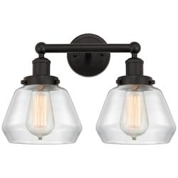 Edison Fulton 16" 2-Light Oil Rubbed Bronze Bath Light w/ Clear Shade