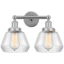 Edison Fulton 16" 2-Light Polished Chrome Bath Light w/ Clear Shade