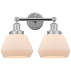 Edison Fulton 16" 2-Light Polished Chrome Bath Light w/ Matte White Sh