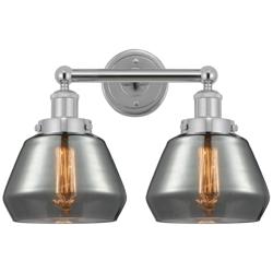 Edison Fulton 16" 2-Light Polished Chrome Bath Light w/ Plated Smoke S