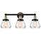 Edison Fulton 24.5"W 3 Light Black Brass Bath Light With Clear Shade