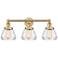 Edison Fulton 24.5"W 3 Light Brushed Brass Bath Light With Clear Shade